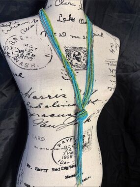 Vintage Estate Beaded Lariat Necklace | Desert Market Statement Jewelry | Boho